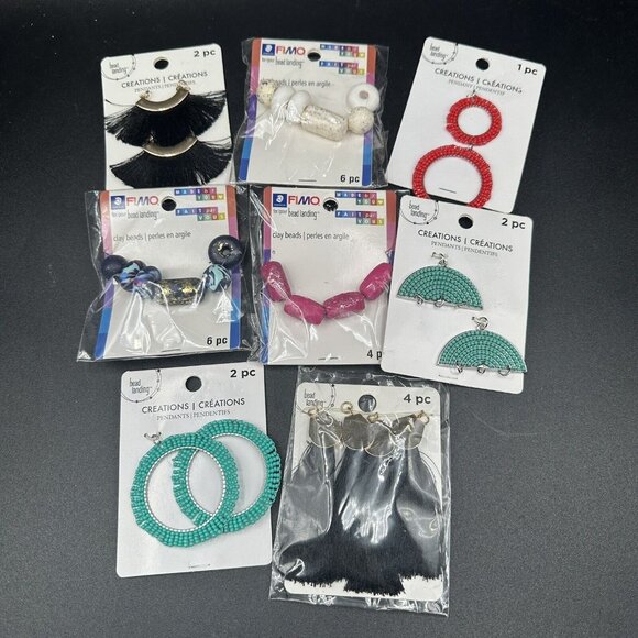 Jewelry Making Supply Lot Clay Bead Pendants Components DIY Crafts Boho Tassels - Picture 1 of 6